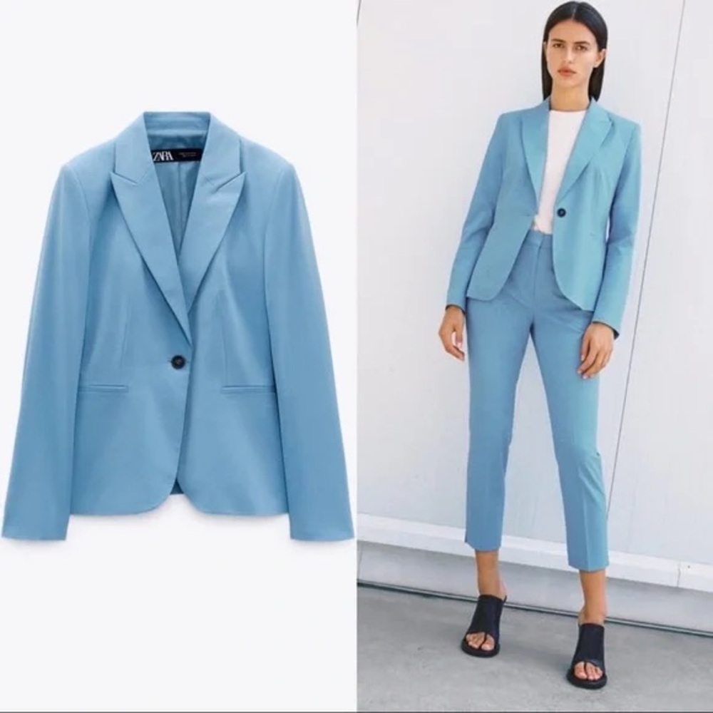 Zara Light Blue Blazer US 2
